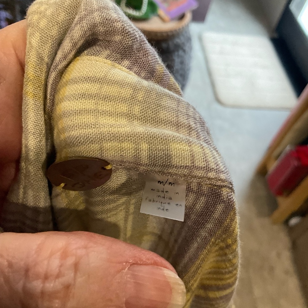 Free People One Yellow and Gray Plaid Women's Tunic M - Picture 9 of 11